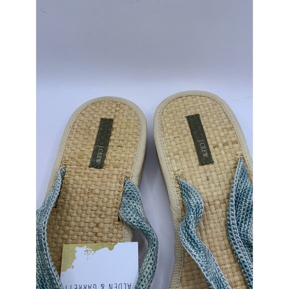 J. Crew Blue/Tan Wedge Thong Sandals, Size 8.5 - Picture 3 of 8